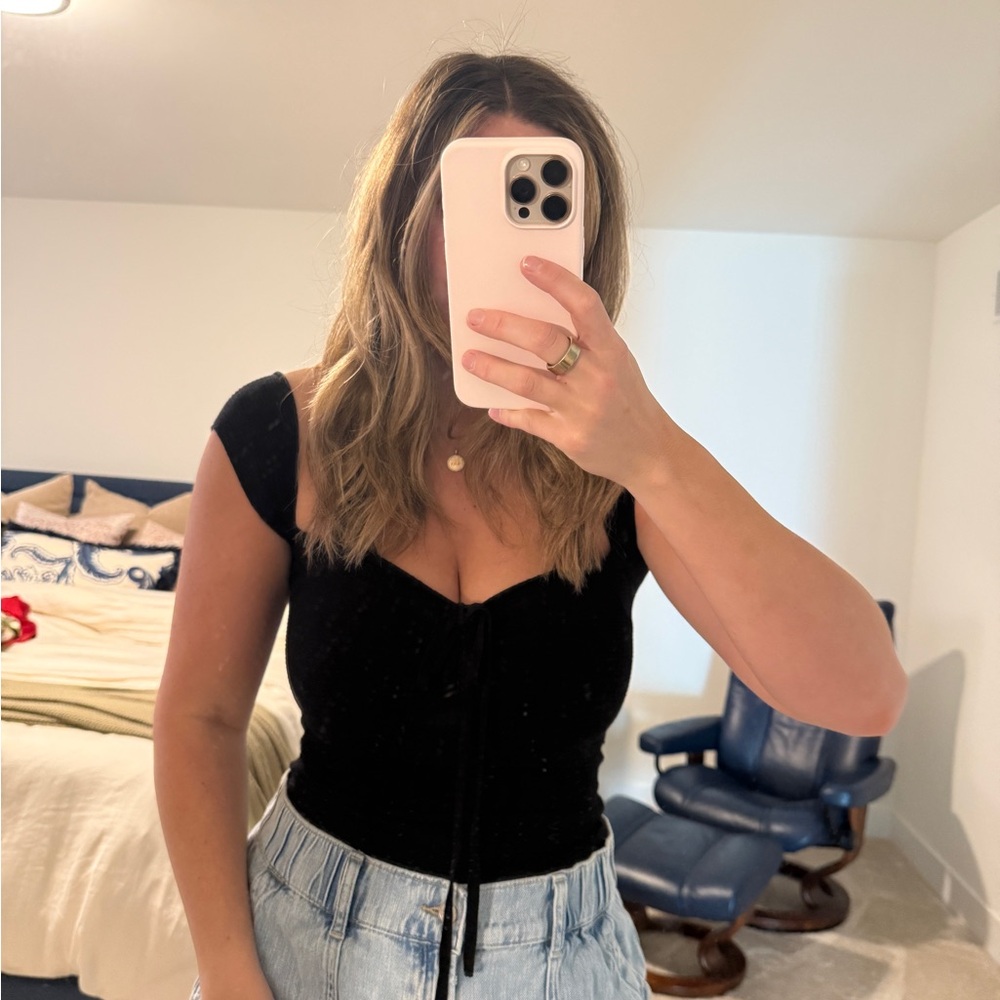 NWT Express Black Soft Contour Off the shoulder crop top